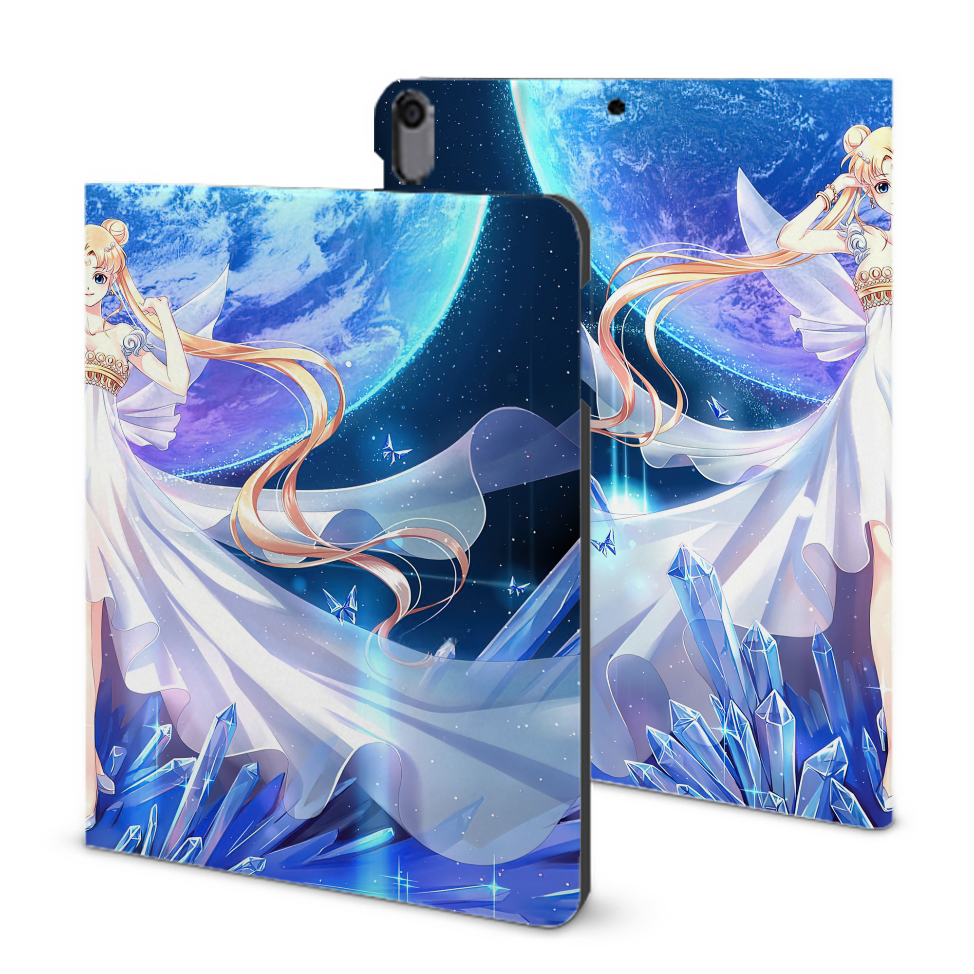 （画像用） 美少女戦士セーラームーン Sailor Moon IPad ケース ブック型 PUレザー TPU 耐衝撃 軽量 薄型 ペン収納なし 全面保護 IPad 各モデル対応